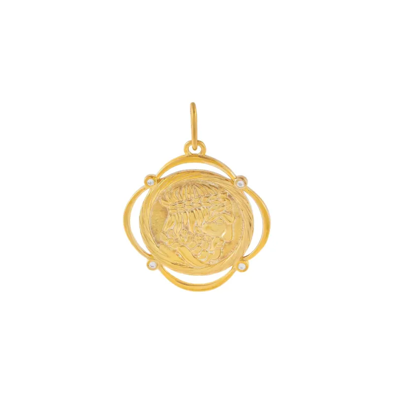 CZ Greek Coin Charm sold by Adina Eden's