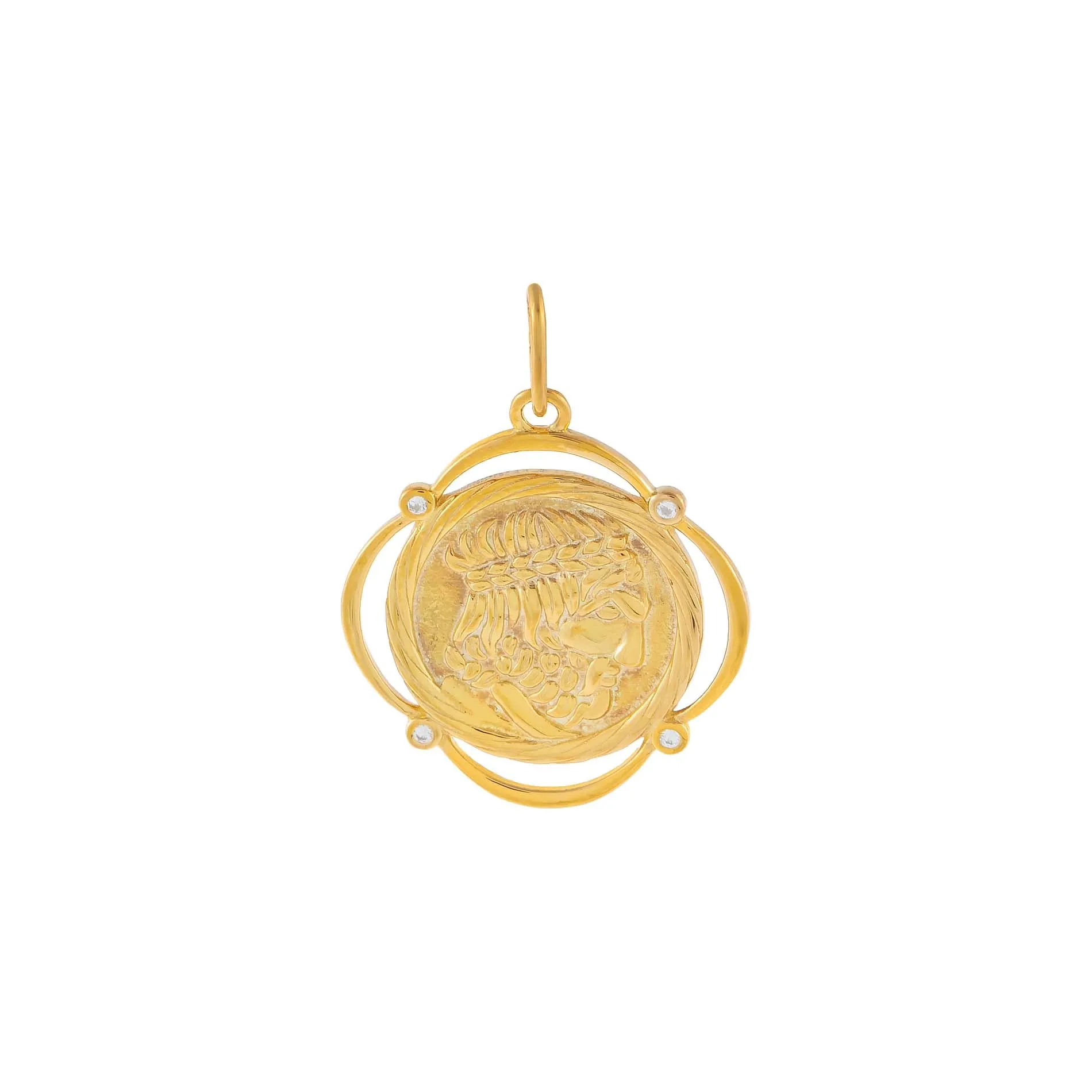 CZ Greek Coin Charm sold by Adina Eden's