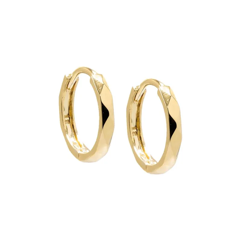 Solid Lined Cartilage Huggie Earring 14K sold by Adina Eden's