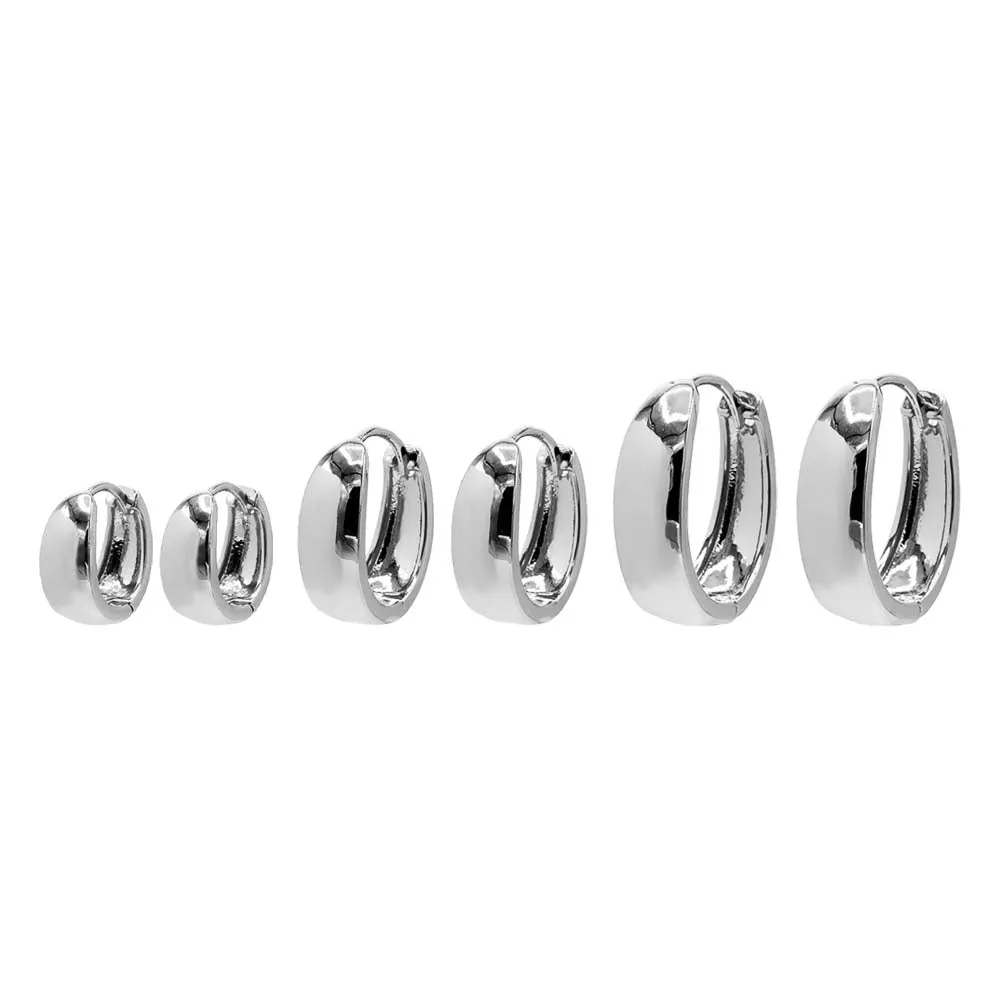 Solid Wide Graduated Huggie Earring Combo Set sold by Adina Eden's product image thumbnail 3