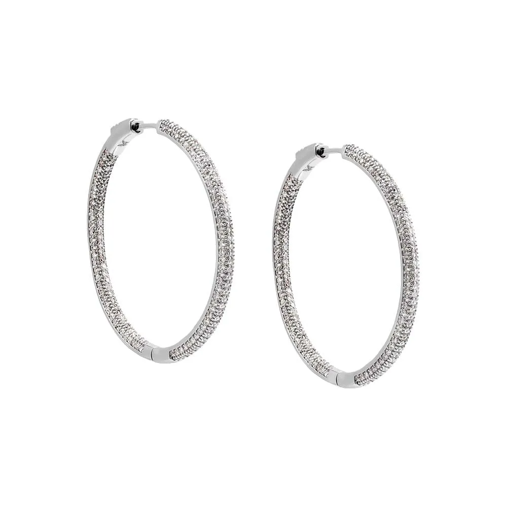 Large CZ Pave Open Hoop Earring sold by Adina Eden's product image thumbnail 3