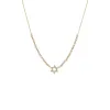 Diamond Star Of David Half Tennis Necklace 14K sold by Adina Eden's