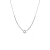 Diamond Star Of David Half Tennis Necklace 14K sold by Adina Eden's
