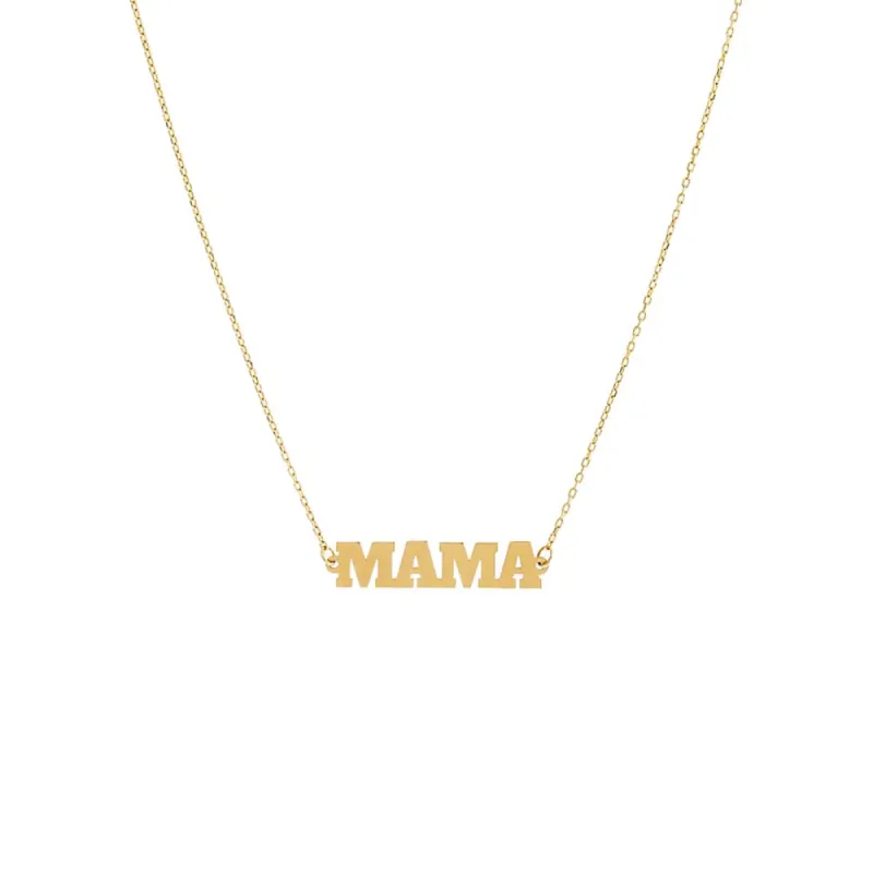 Solid Mama Nameplate Necklace 14K sold by Adina Eden's