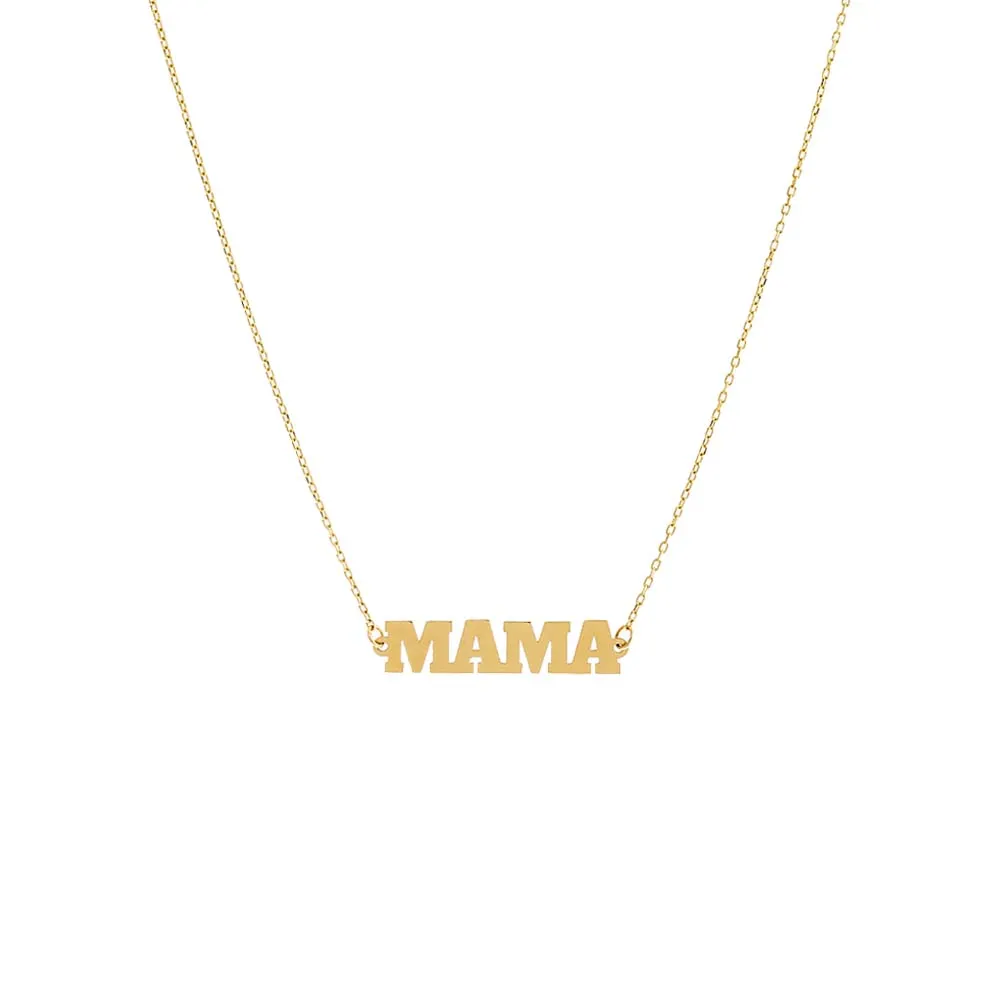 Solid Mama Nameplate Necklace 14K sold by Adina Eden's