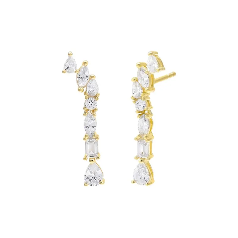 Teardrop Cluster Drop Stud Earring sold by Adina Eden's