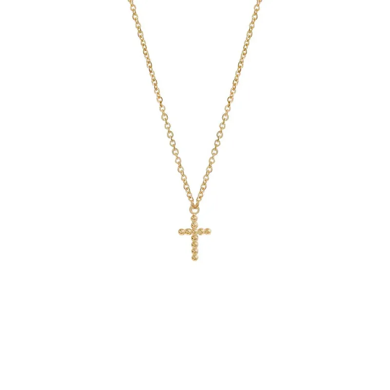 Beaded Cross Necklace 14K sold by Adina Eden's