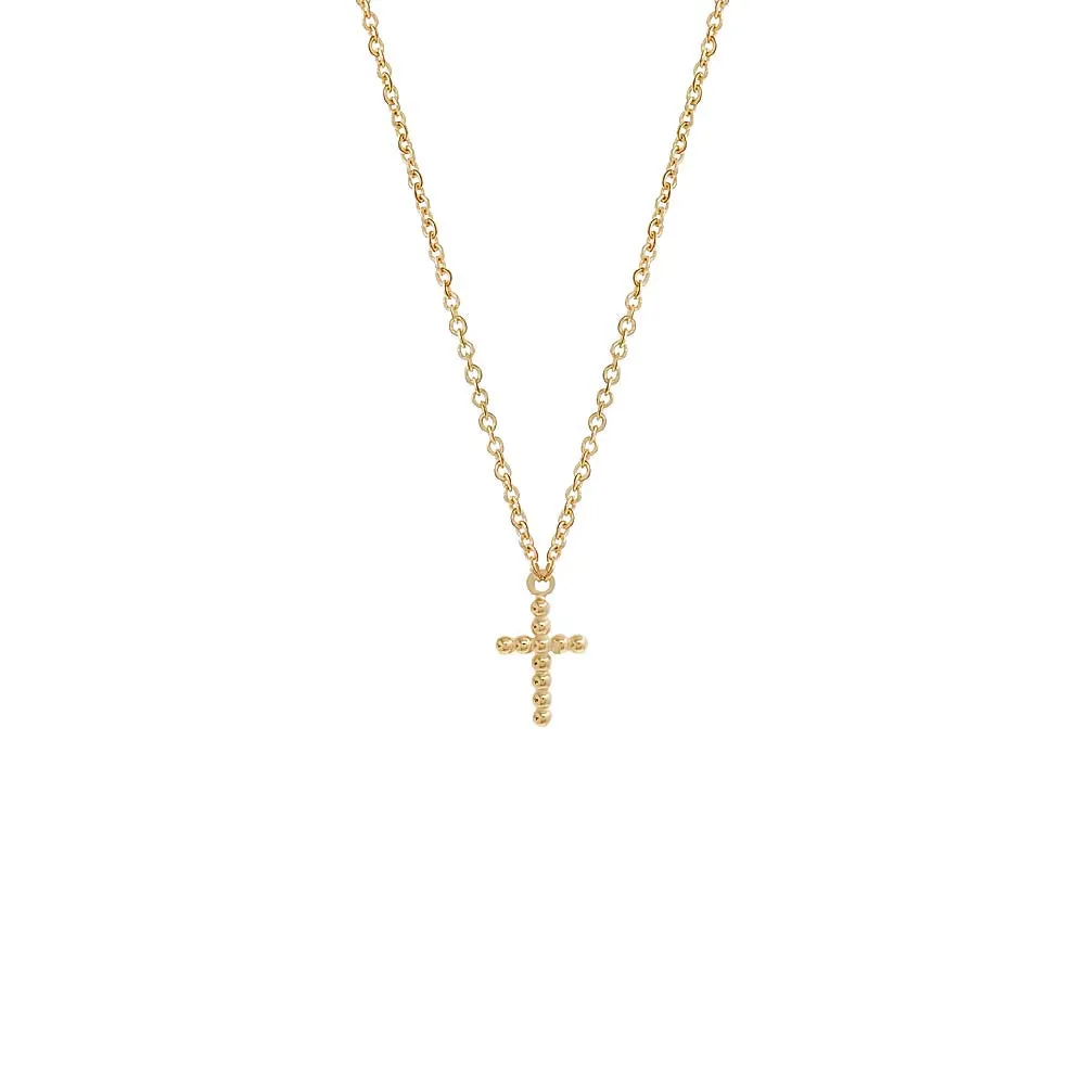 Beaded Cross Necklace 14K sold by Adina Eden's