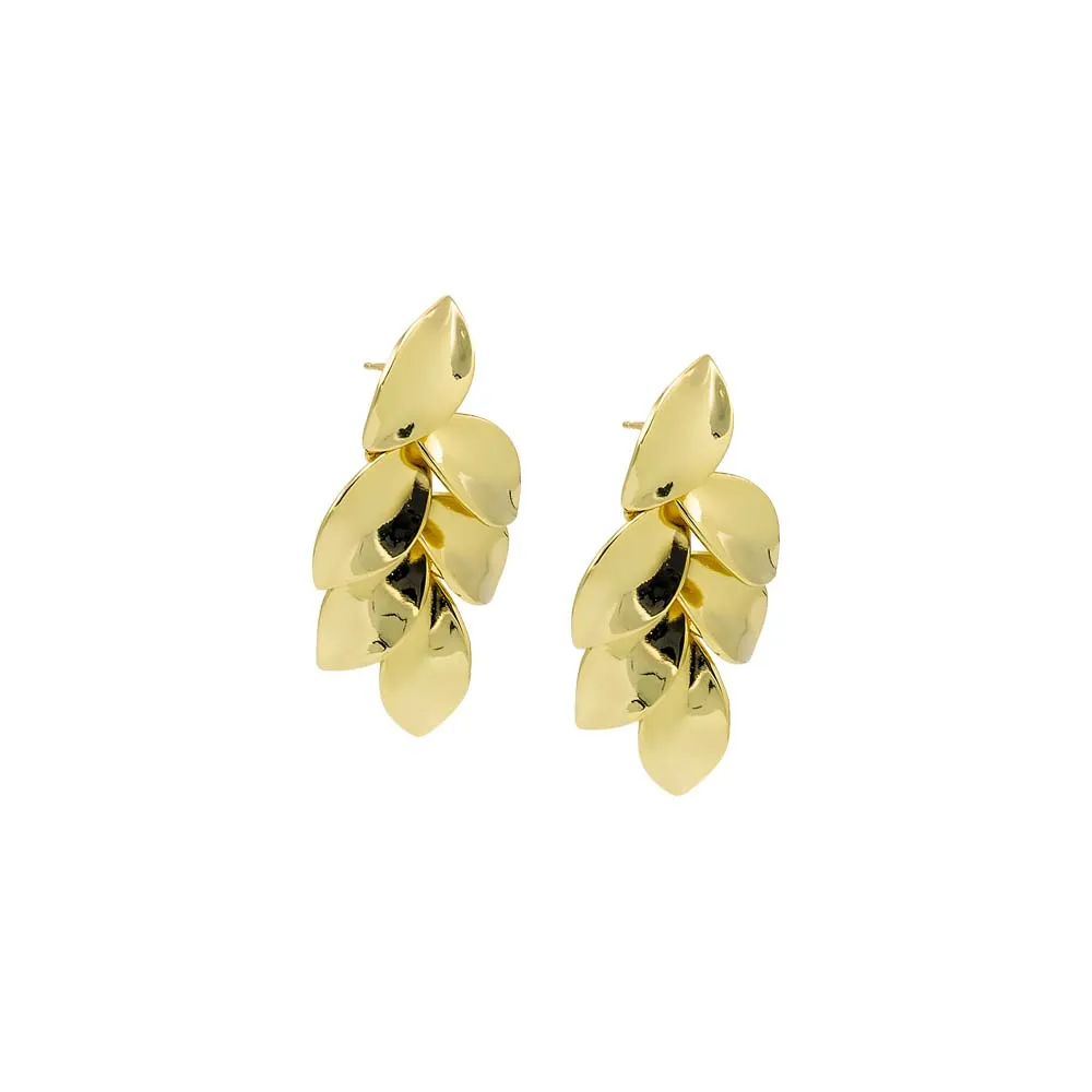 Solid Multi Leaf Dangling Drop Stud Earring sold by Adina Eden's product image thumbnail 2