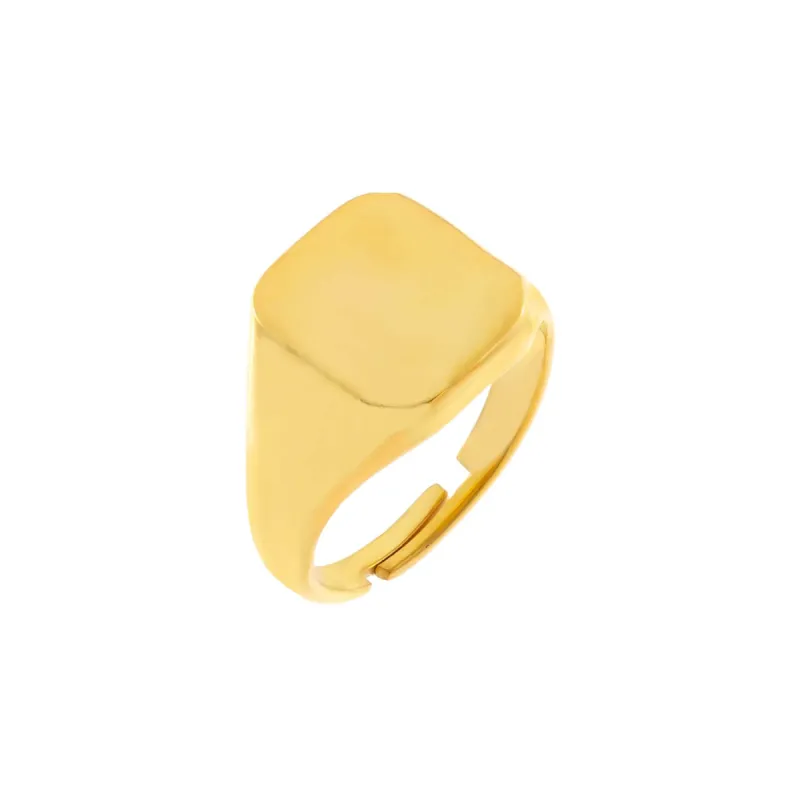 Engravable Square Ring sold by Adina Eden's