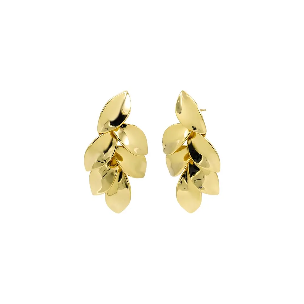 Solid Multi Leaf Dangling Drop Stud Earring sold by Adina Eden's