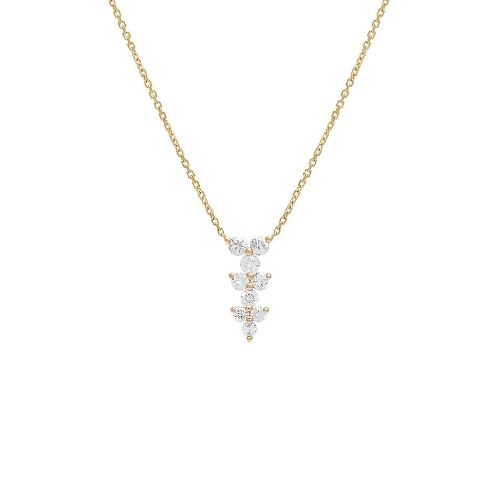 Diamond Triple Cluster Drop Necklace 14K sold by Adina Eden's