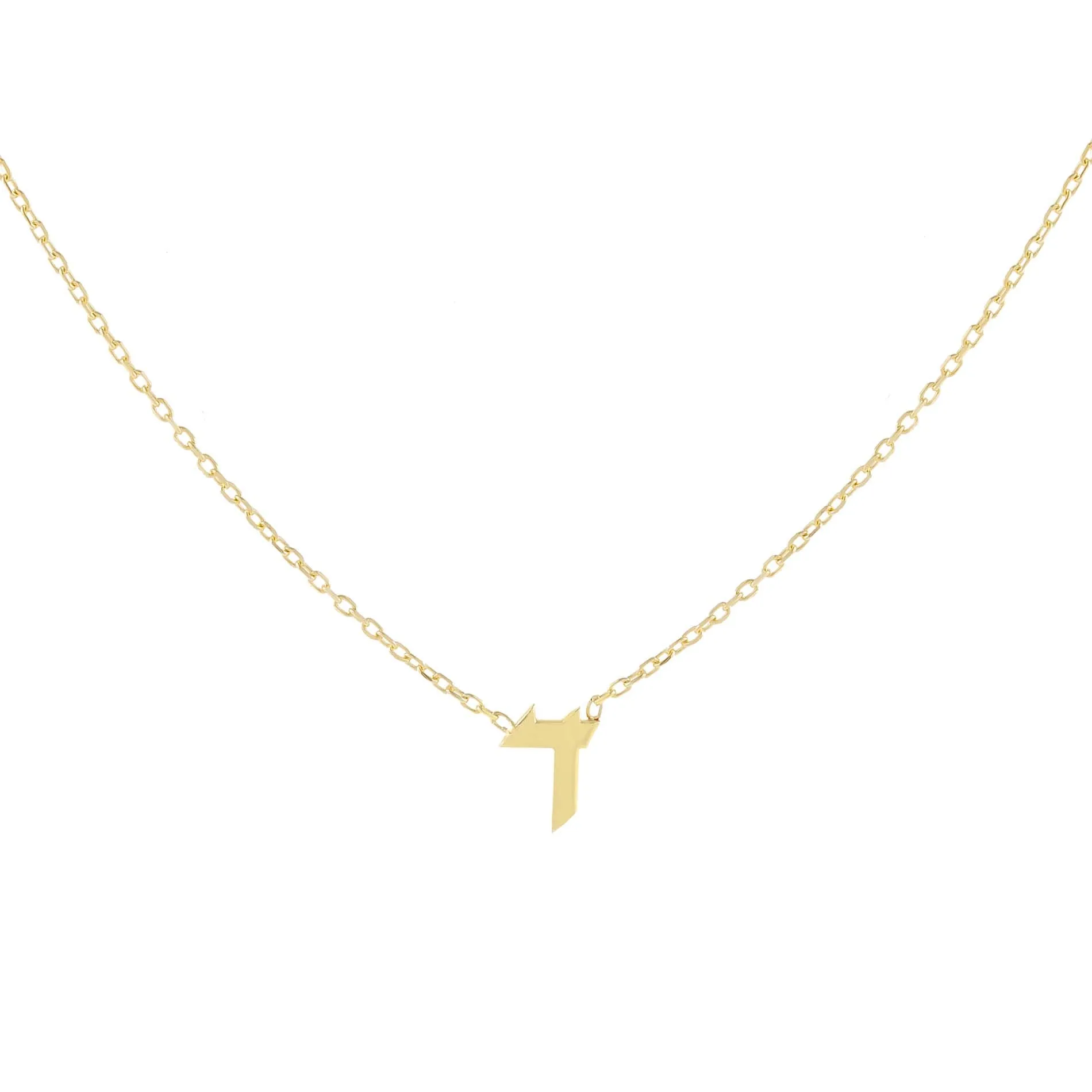 Mini Hebrew Initial Necklace sold by Adina Eden's product image thumbnail 4
