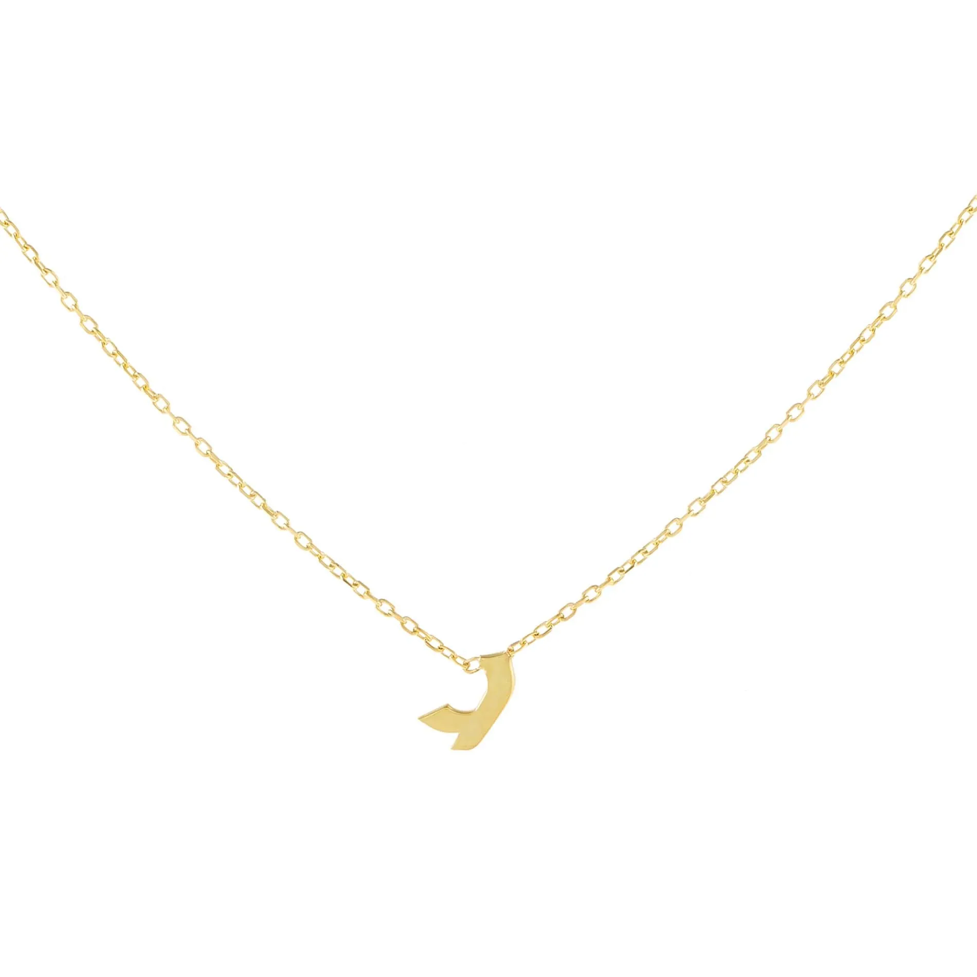 Mini Hebrew Initial Necklace sold by Adina Eden's product image thumbnail 3