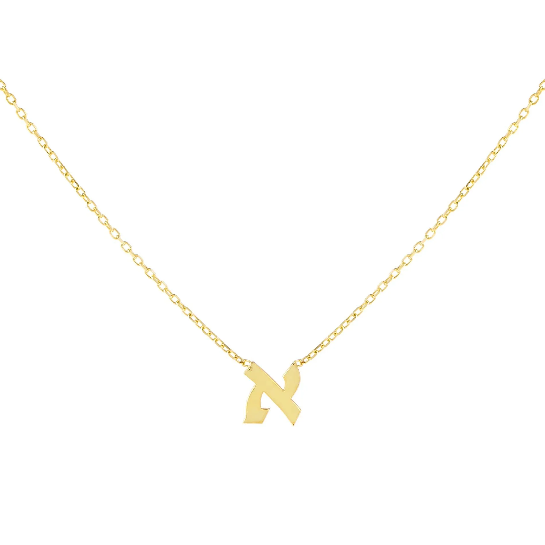Mini Hebrew Initial Necklace sold by Adina Eden's