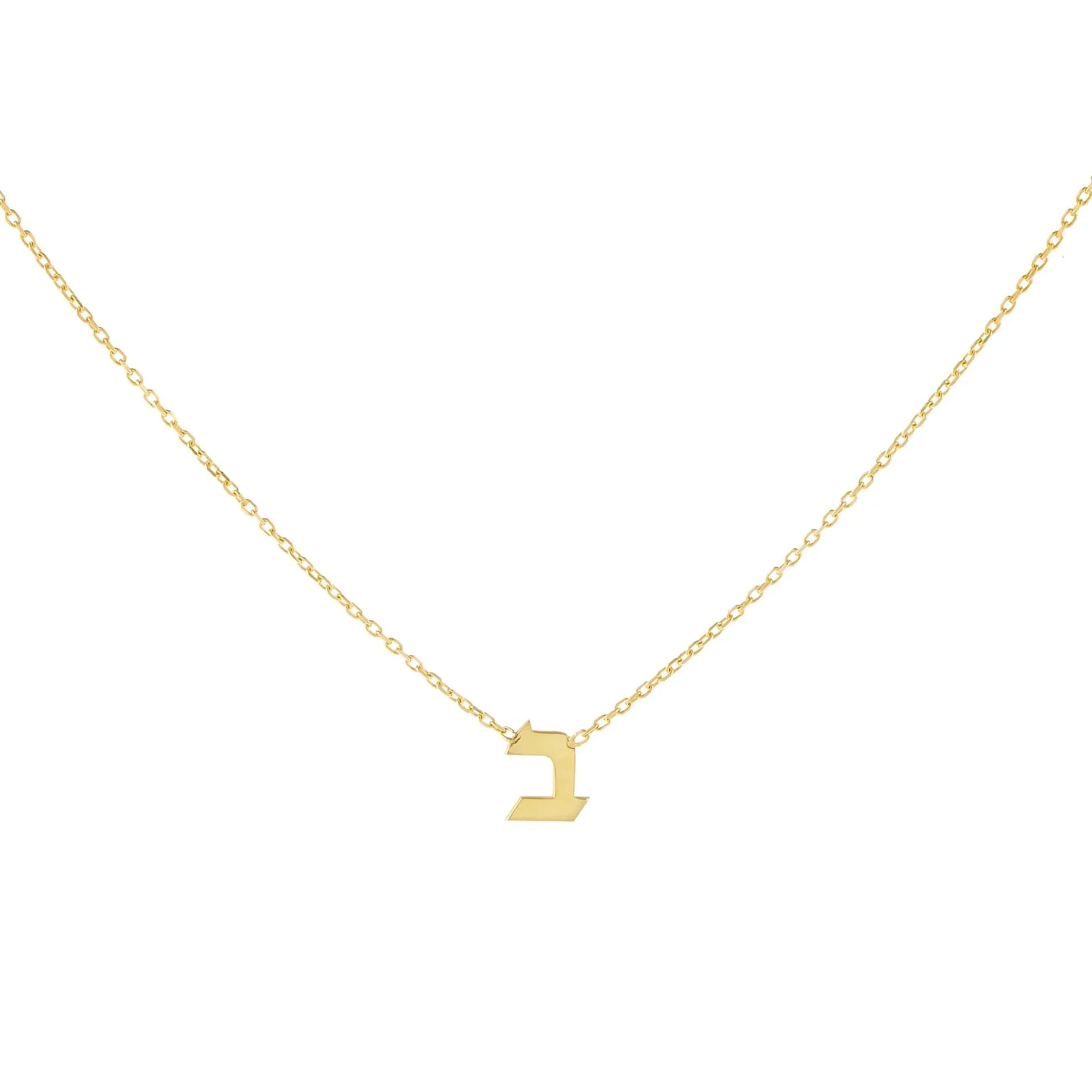 Mini Hebrew Initial Necklace sold by Adina Eden's product image thumbnail 2