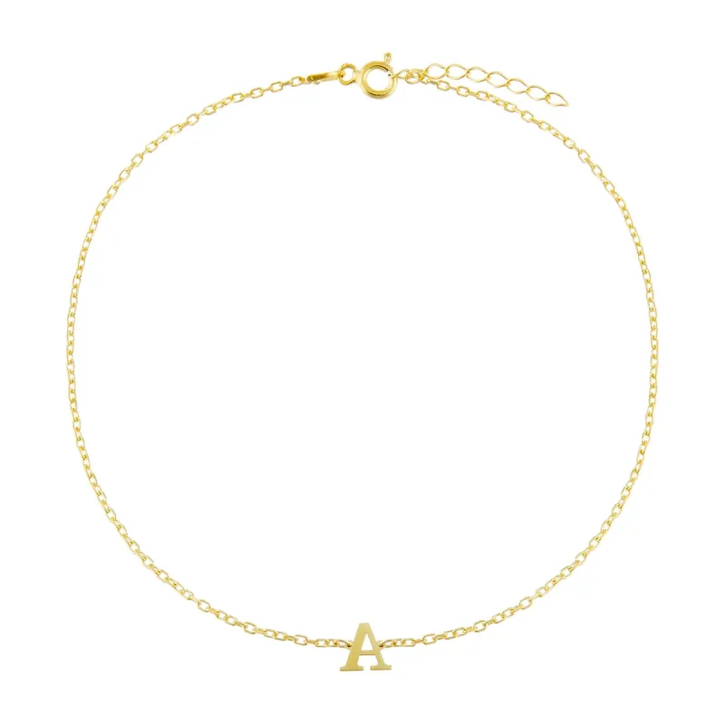 Uppercase Initial Anklet sold by Adina Eden's