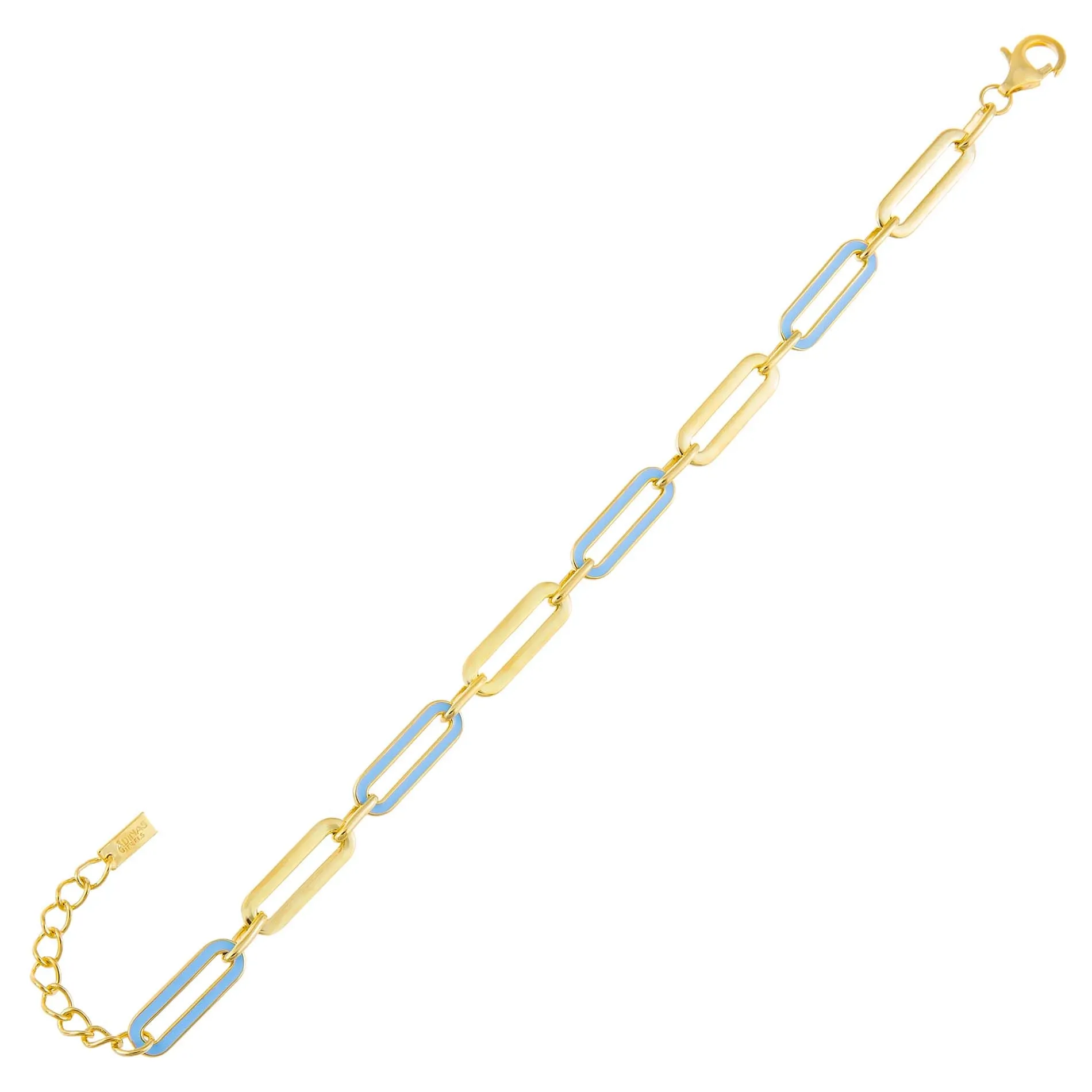 Pastel Enamel Oval Link Bracelet sold by Adina Eden's product image thumbnail 4