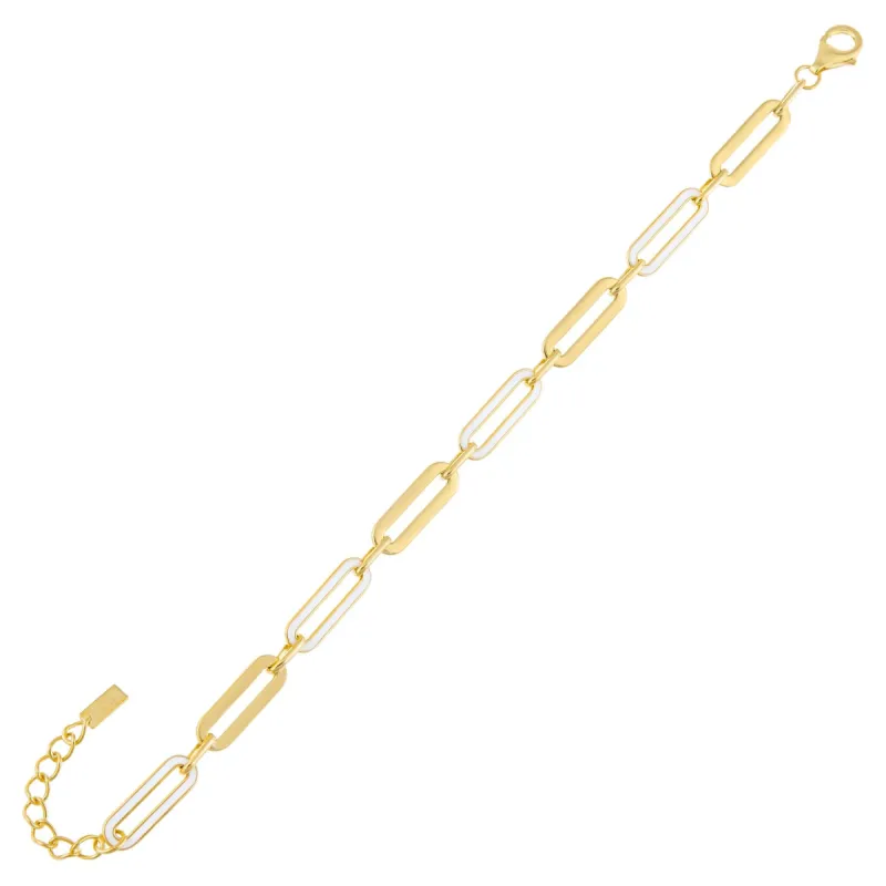 Pastel Enamel Oval Link Bracelet sold by Adina Eden's