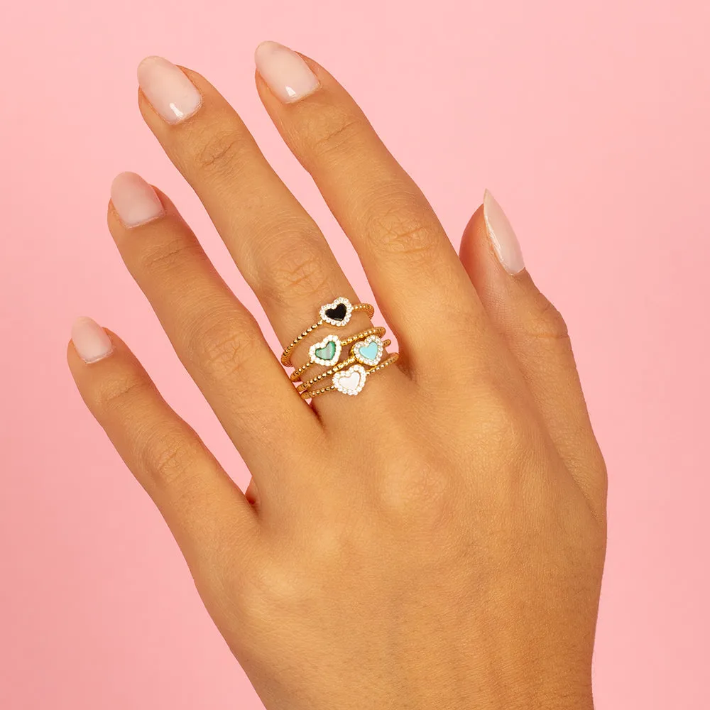 Tiny Pave Colored Gemstone Beaded Ring sold by Adina Eden's product image thumbnail 2