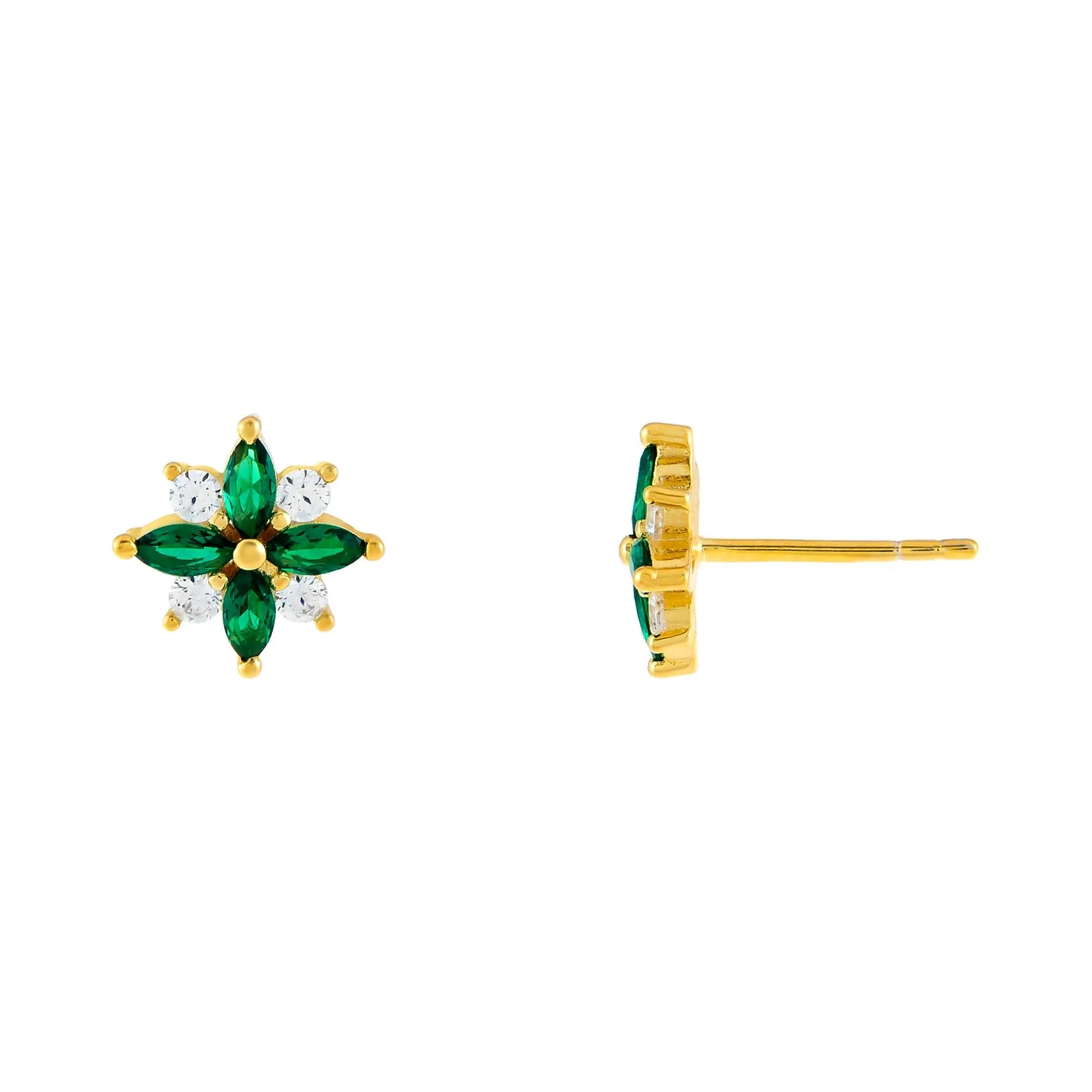 CZ Crystal Flower Stud Earring sold by Adina Eden's product image thumbnail 3