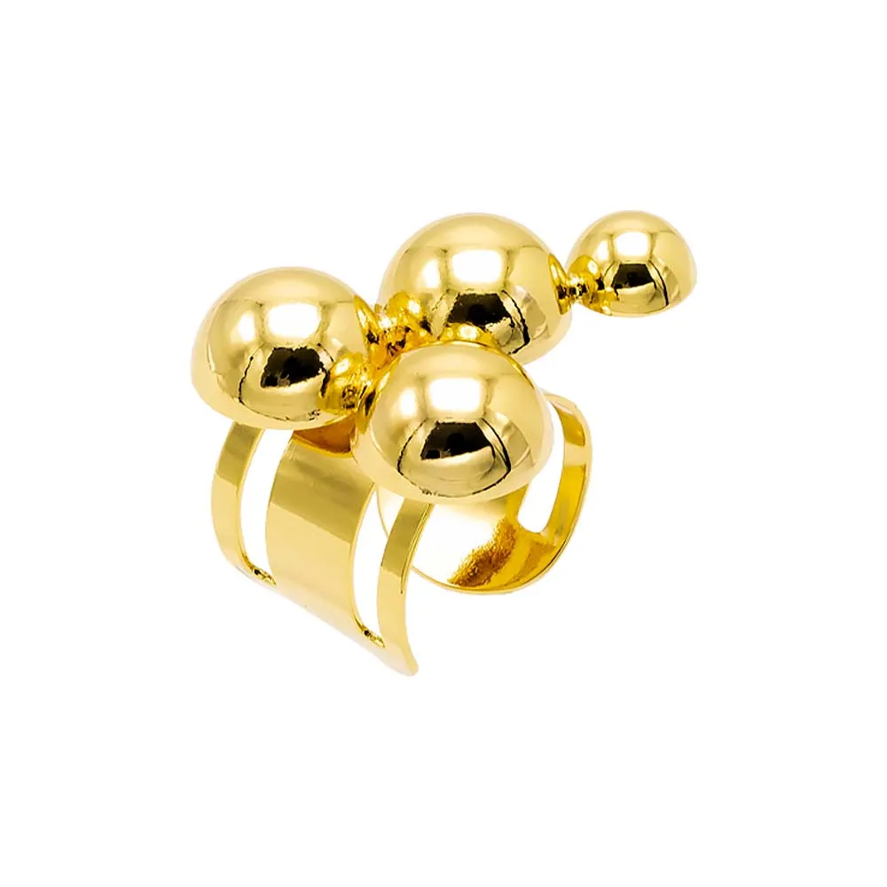 Solid Graduated Multi Ball Statement Ring sold by Adina Eden's