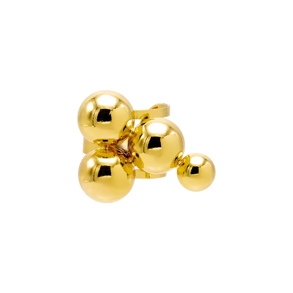 Solid Graduated Multi Ball Statement Ring sold by Adina Eden's product image thumbnail 3