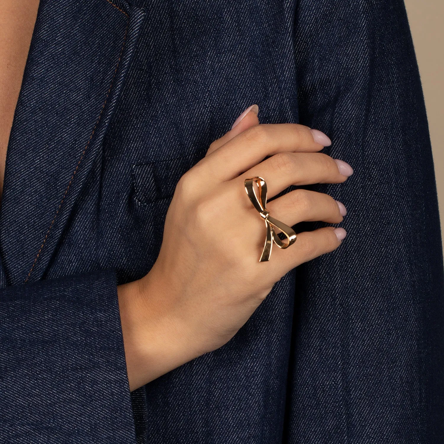 Solid Bow Tie Ring sold by Adina Eden's product image thumbnail 2