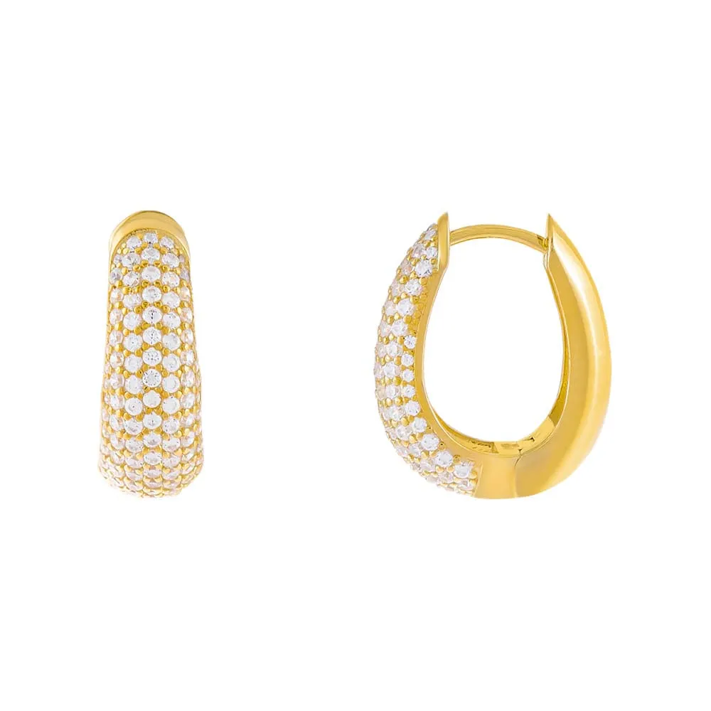 Jumbo Pavé Oval Hoop Earring sold by Adina Eden's