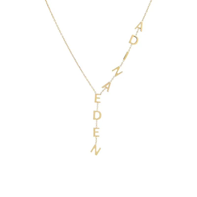 Solid Name Lariat sold by Adina Eden's