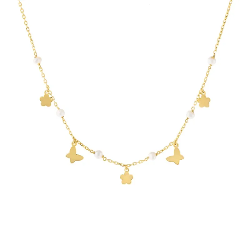 Charm x Pearl Necklace sold by Adina Eden's