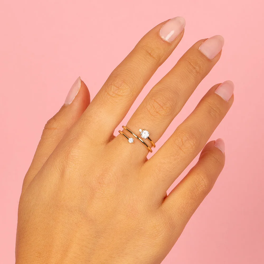 Double Solitaire CZ Wrap Ring sold by Adina Eden's product image thumbnail 2