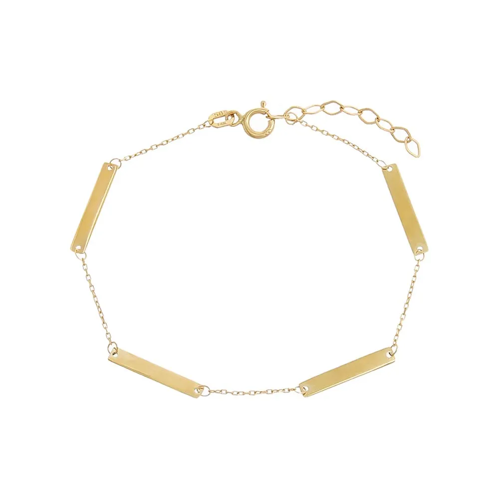 Solid Bar Chain Bracelet 14K sold by Adina Eden's