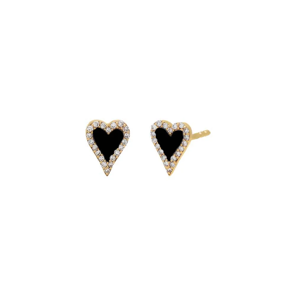 Mini Diamond Pave Outline Stone Heart Stud Earring 14K sold by Adina Eden's product image thumbnail 4