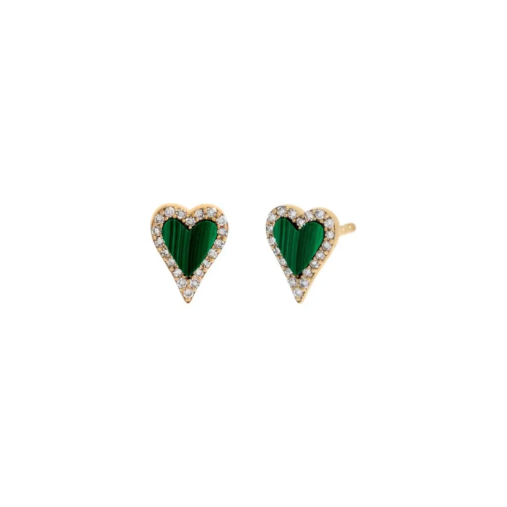 Mini Diamond Pave Outline Stone Heart Stud Earring 14K sold by Adina Eden's product image thumbnail 3