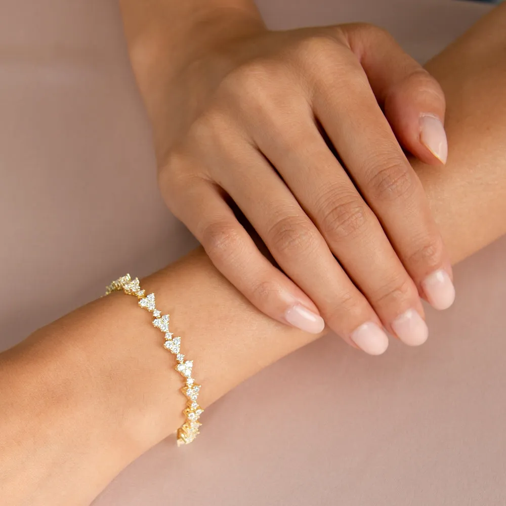 Multi Trio Cluster Tennis Bracelet sold by Adina Eden's product image thumbnail 2