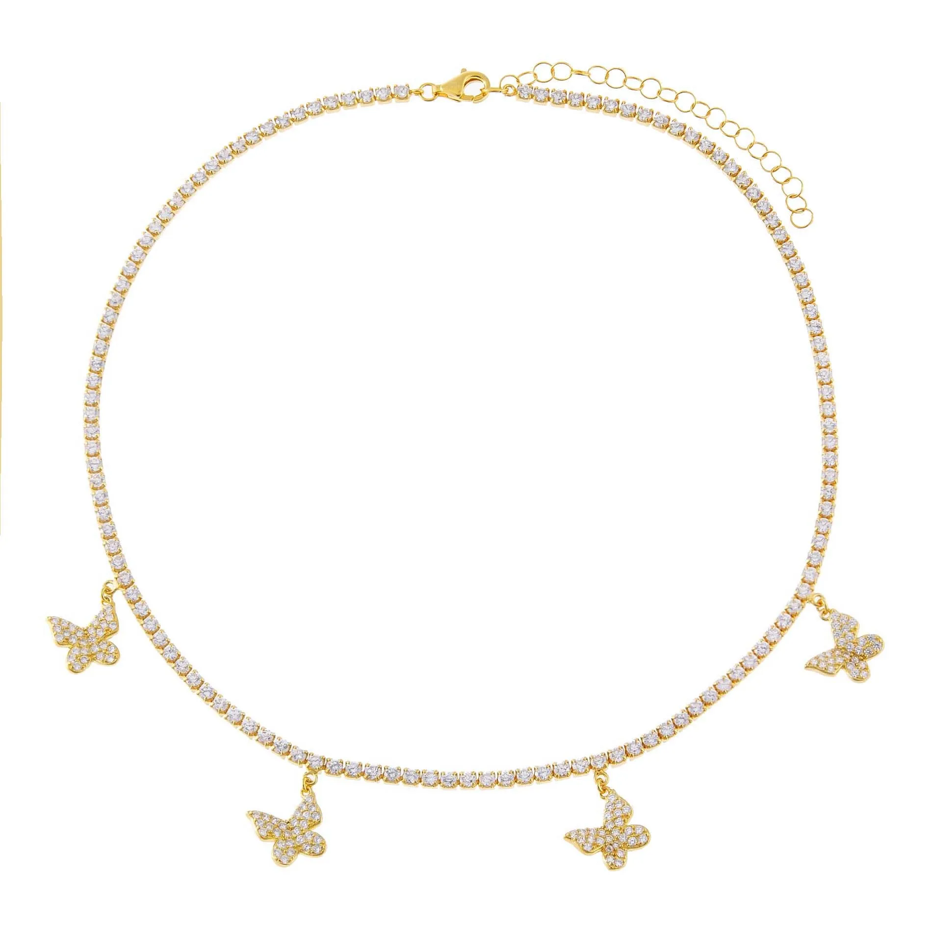 Dangling Butterfly Tennis Choker sold by Adina Eden's product image thumbnail 3