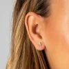 Colored Triple Baguette Stud Earring sold by Adina Eden's