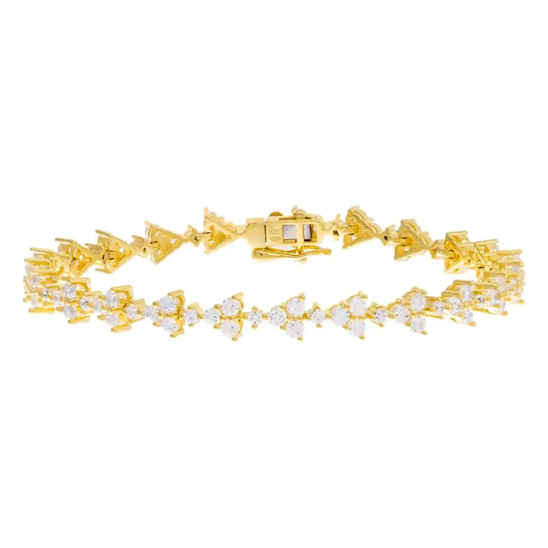 Multi Trio Cluster Tennis Bracelet sold by Adina Eden's