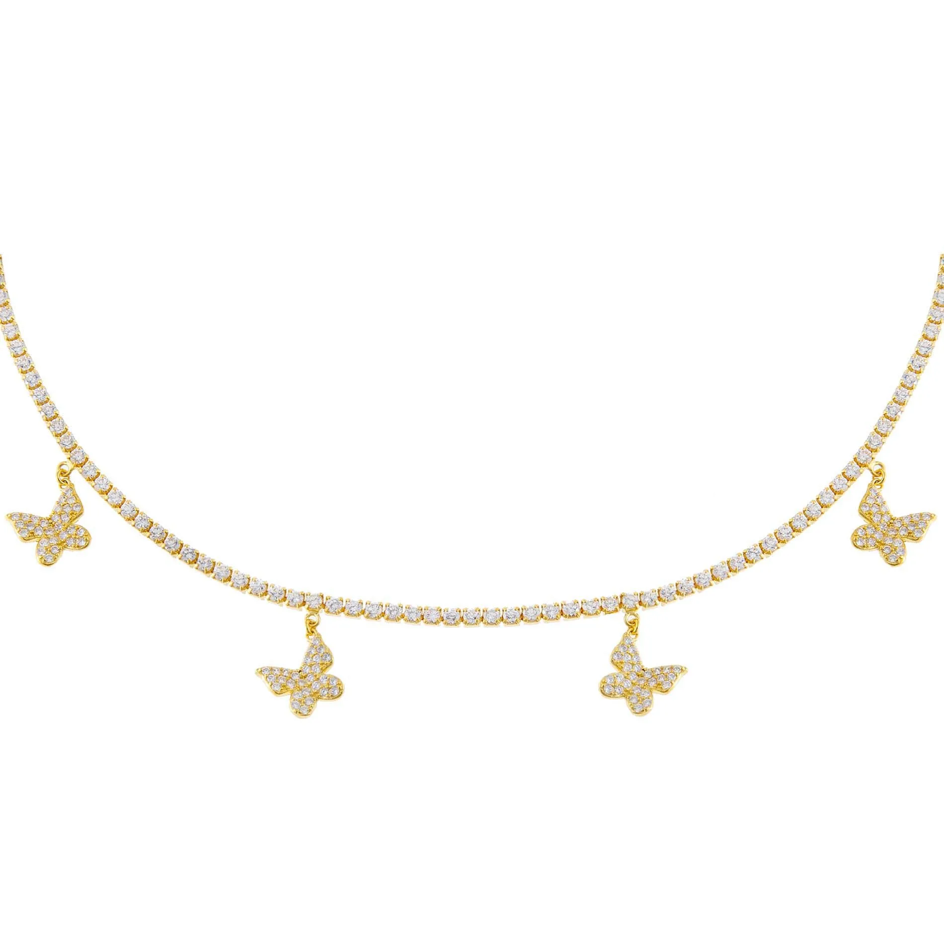 Dangling Butterfly Tennis Choker sold by Adina Eden's