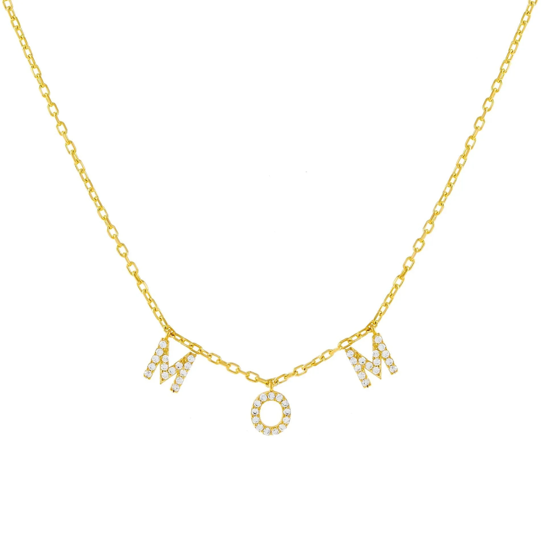 Mini Pavé Mom Necklace sold by Adina Eden's