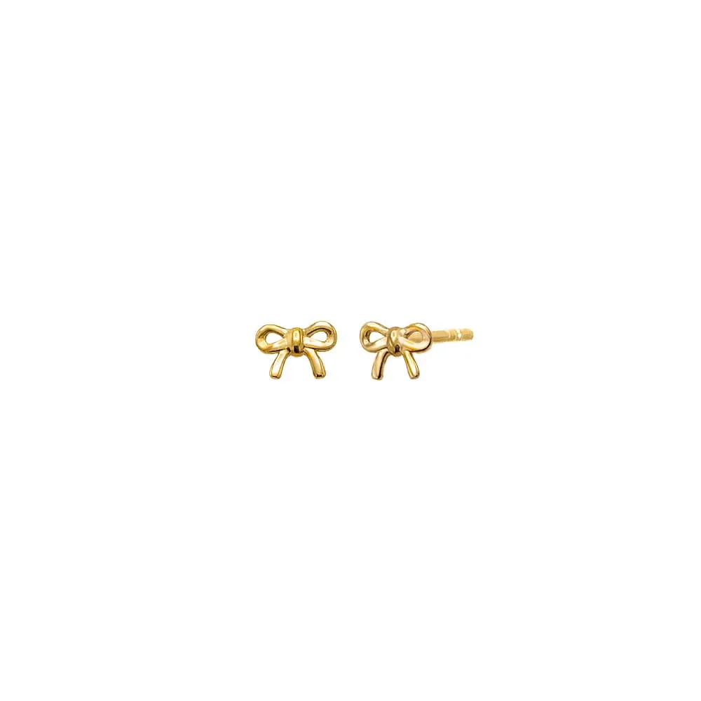 Solid Mini Bow Stud Earring 14K sold by Adina Eden's