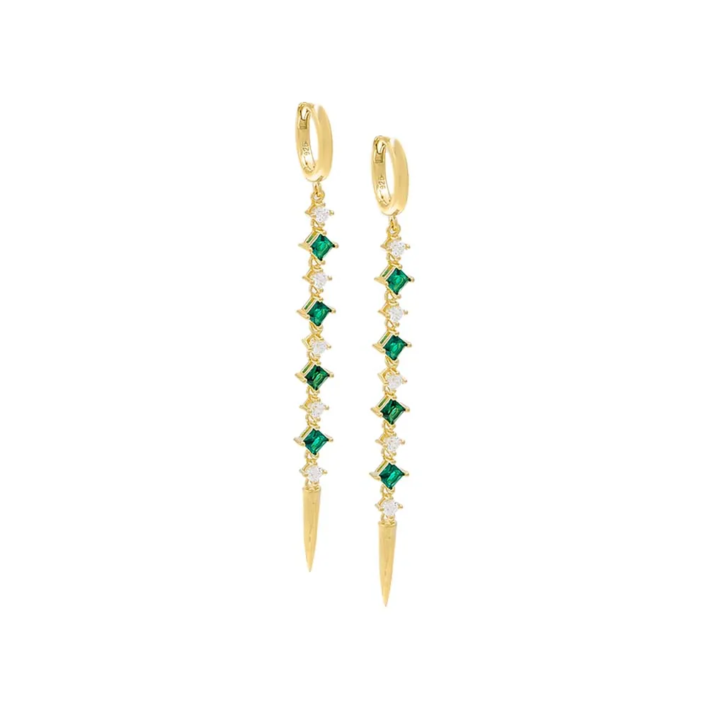 CZ Drop Down Spike Huggie Earring sold by Adina Eden's product image thumbnail 3