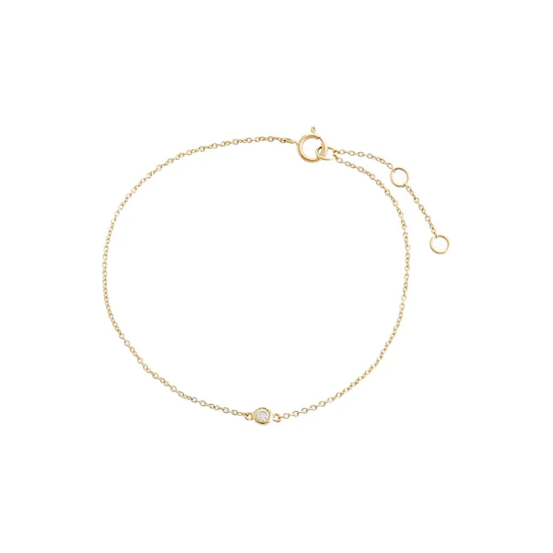 Tiny Diamond Bezel Bracelet 14K sold by Adina Eden's