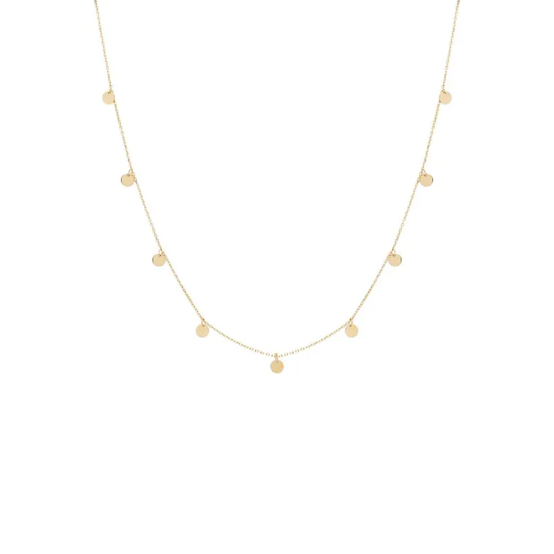 Mini Solid Dangling Discs Necklace 14K sold by Adina Eden's
