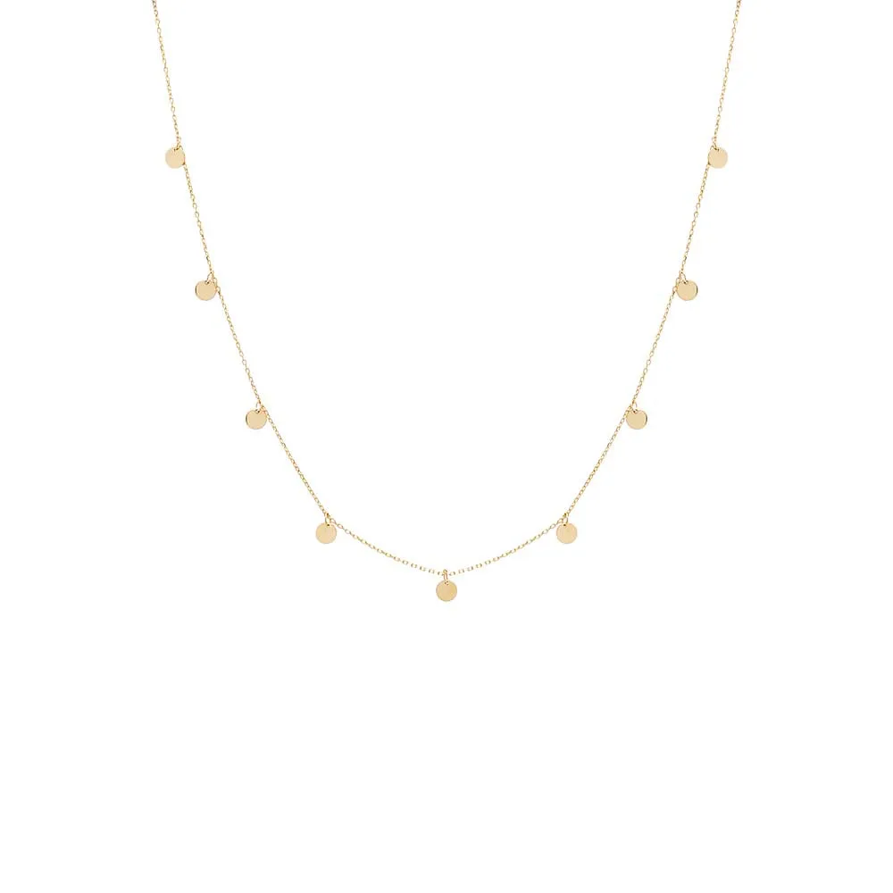 Mini Solid Dangling Discs Necklace 14K sold by Adina Eden's