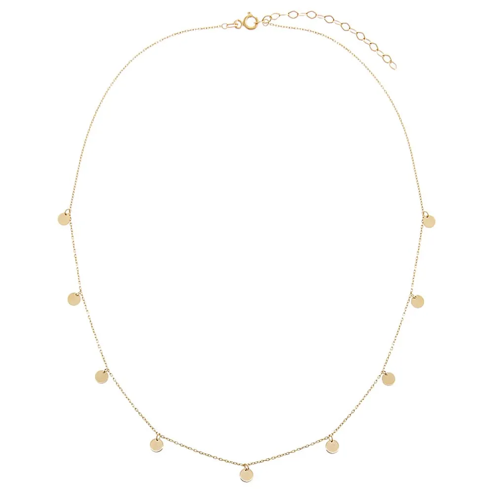 Mini Solid Dangling Discs Necklace 14K sold by Adina Eden's product image thumbnail 3