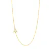 Diamond Pave Sideway Initial Necklace 14K sold by Adina Eden's