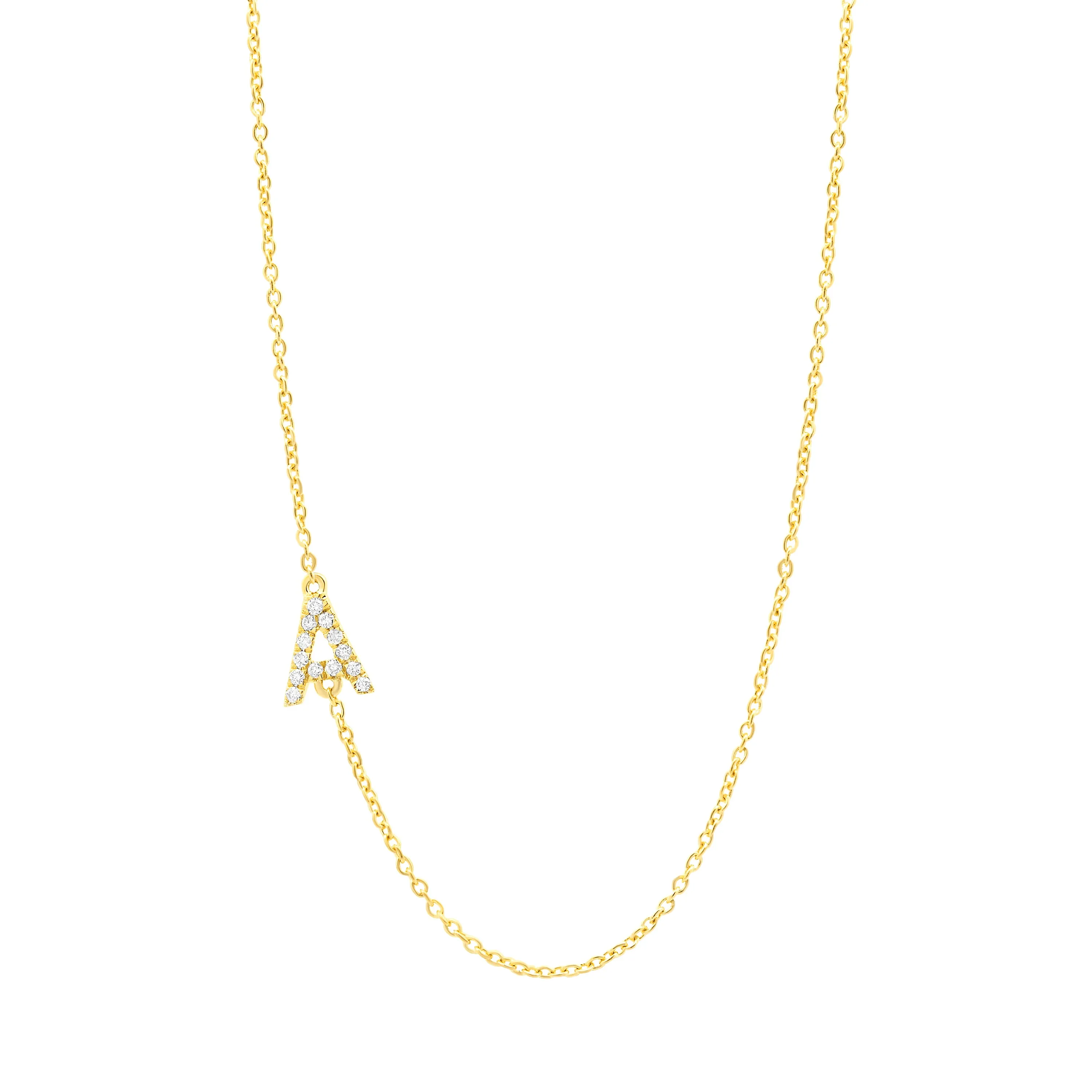 Diamond Pave Sideway Initial Necklace 14K sold by Adina Eden's product image thumbnail 5