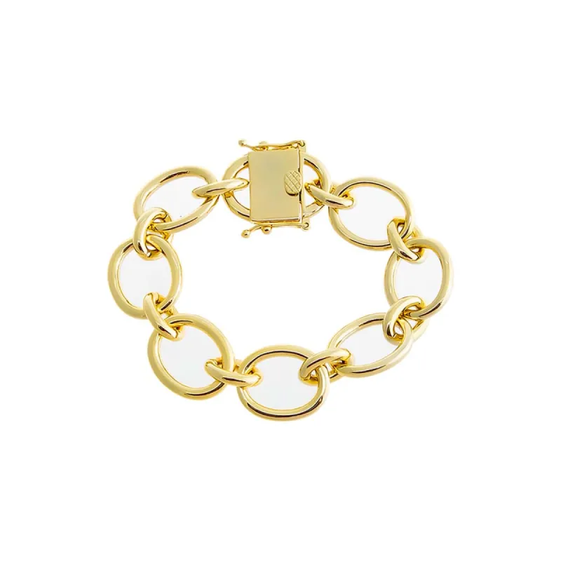 Solid Open Circle Link Bracelet sold by Adina Eden's